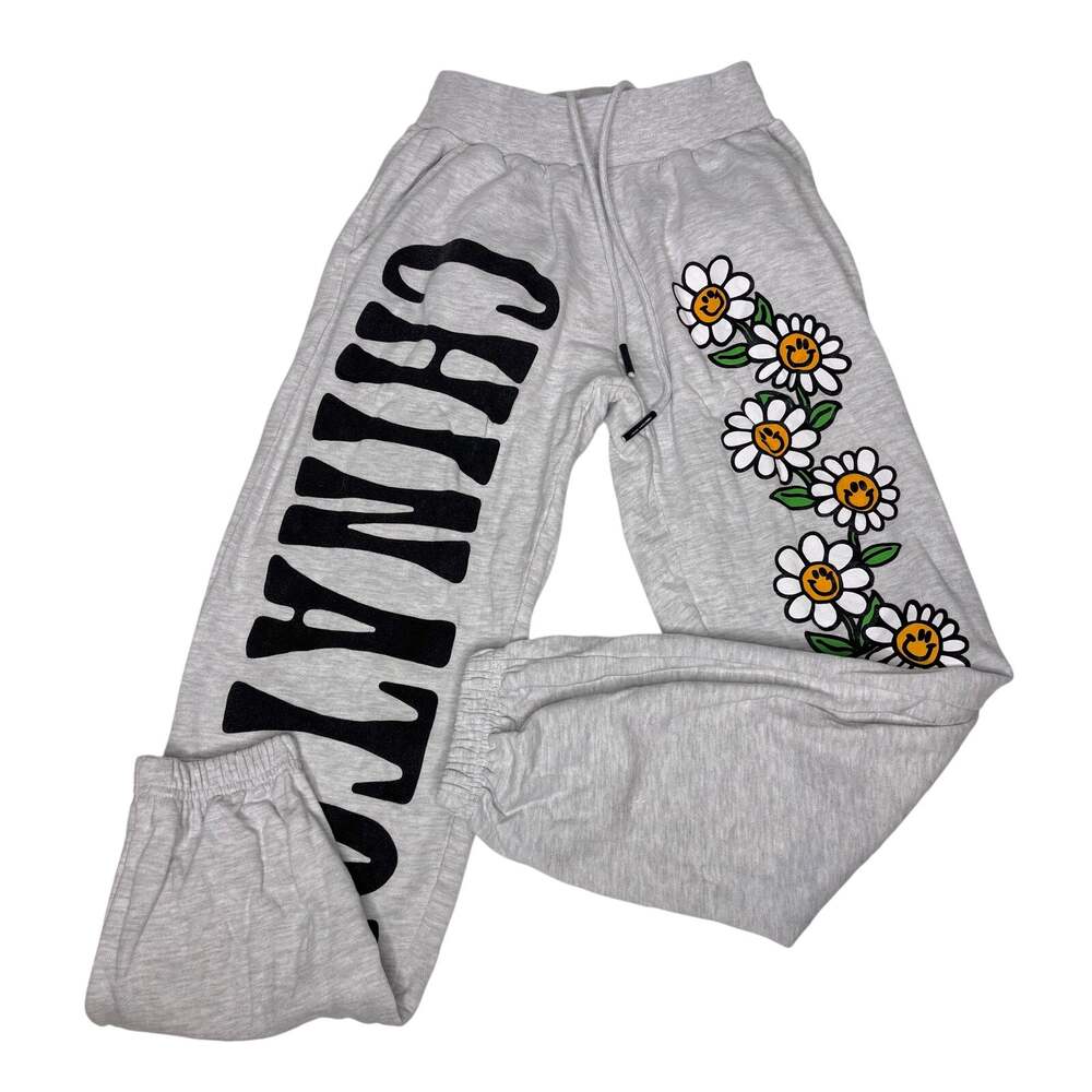 Chinatown Market Men’s Gray Sweatpants Smiley, Happy Daisy S